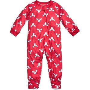 Family Pajamas 1-Pc Moose Print Footed Pajamas 12M